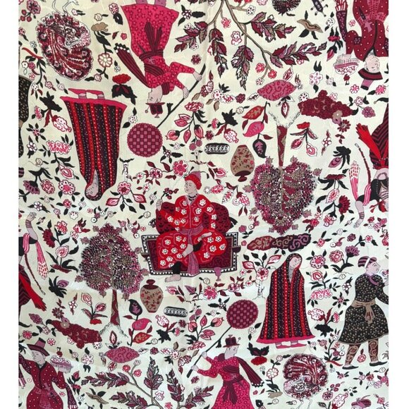 HUGE RARE ROECKL‎ ASIAN EASTERN INSPIRED ARTWORK 100% SILK SCARF MADE IN ITALY - Picture 3 of 5